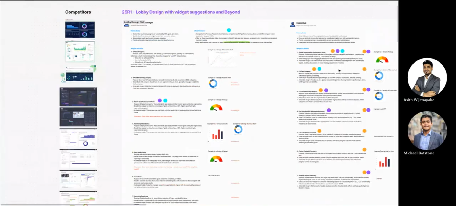 IFS 25R1 Lobby design exploration — widget suggestions and competitive analysis